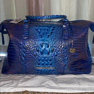 BRAND NEW Brahmin Blue Crocodile Embossed Women's Bag